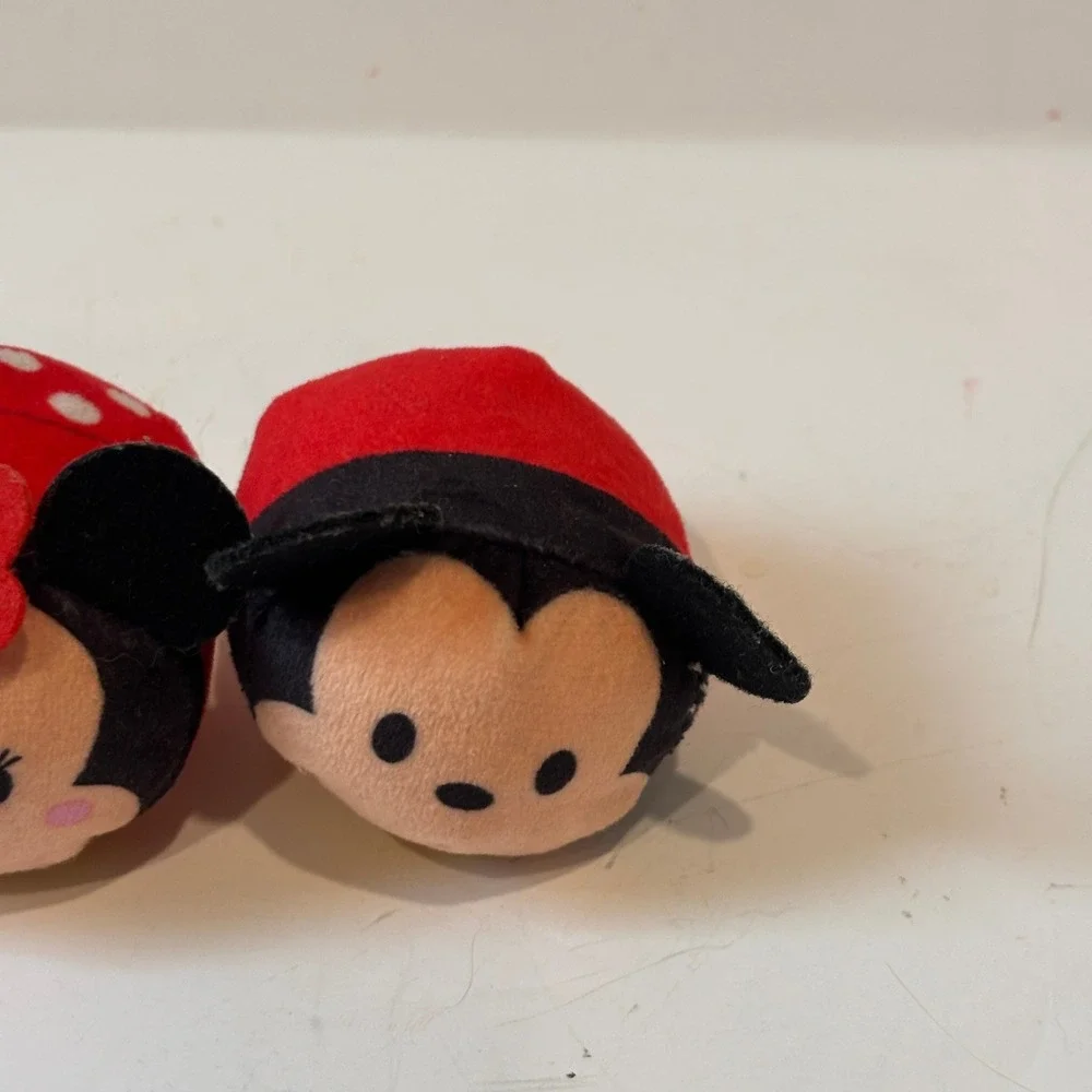 Disney Mickey and Minnie Mouse Tsum Tsum Mini Plush Set Red Black Yellow Pair